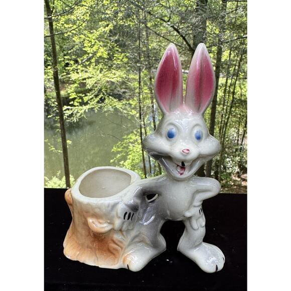 Vintage 1950's Bugs Bunny Cartoon Character Planter Marked Warner BROS Brothers! - Picture 1 of 10